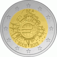 2 EURO 2012 10 jaar Euro UNC België